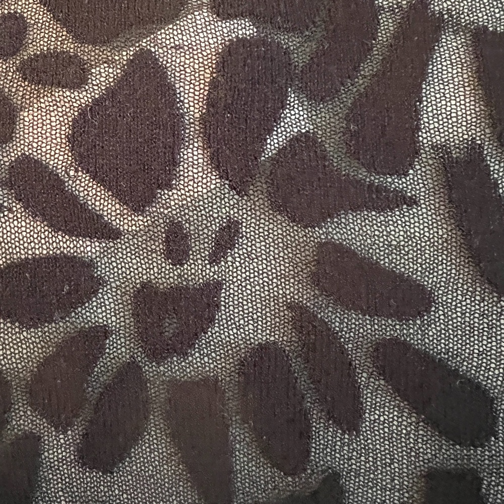 Current Air Los Angeles Anthropologie Long Sleeve Lacey Black Stretch Top Black - Picture 6 of 11